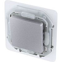 Переключатель без рамки Legrand Inspiria 1-кл. проходной IP44 алюминий картинка